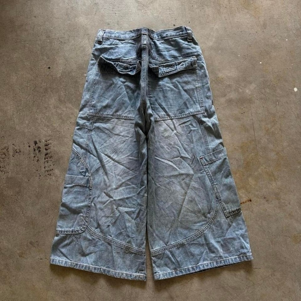 Baggy Sancred Cargo Carpenter Jorts Long Denim Jean Shorts VTG Y2K Surf Summer